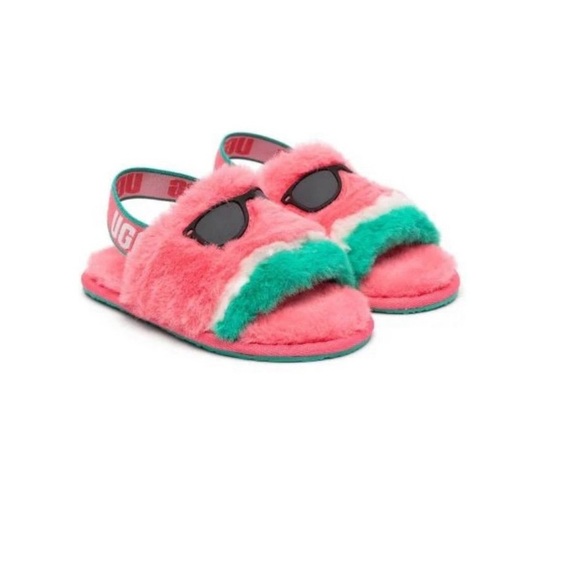 UGG Toddler Fluff Yeah Watermelon slippers Size 7 - Picture 1 of 2